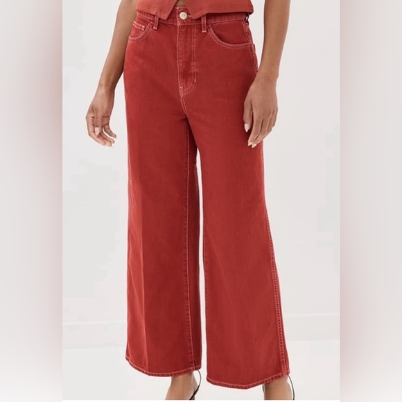 Veronica Beard Denim - Veronica Beard Taylor Cropped Wide-Leg Jean 28